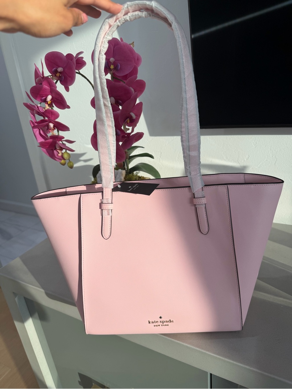 NWT Kate Spade Becca Large Saffiano Tote Chalk Pink KA758 Zip Top